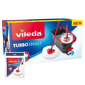 Set de trapeador giratorio Vileda Turbo Smart con recambio de microfibra, ideal para limpieza de pisos.
