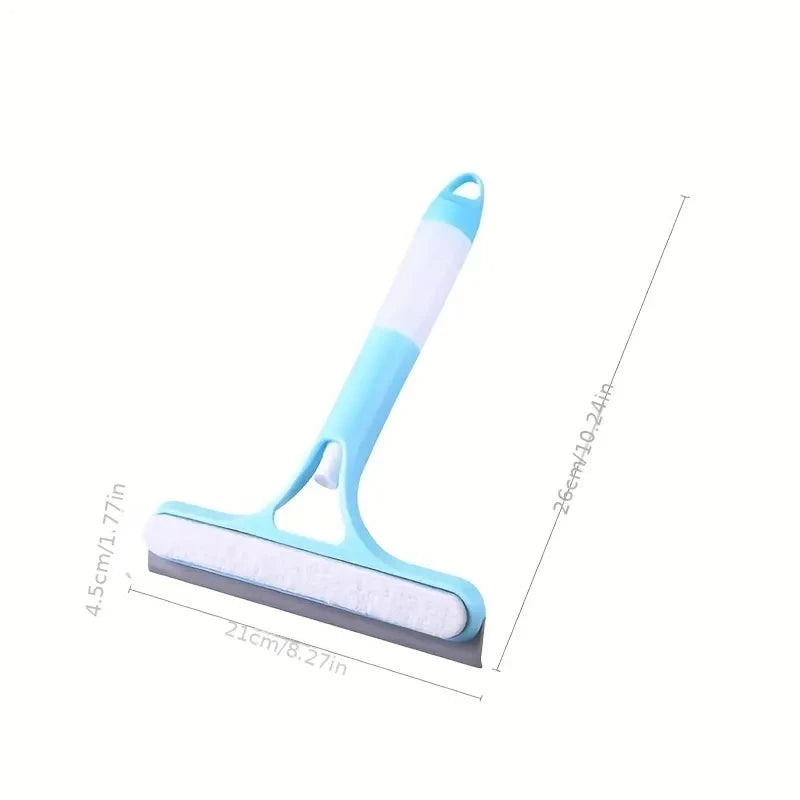 Limpiavidrios azul con mango ergonómico, accesorio de limpieza para hogar moderno.