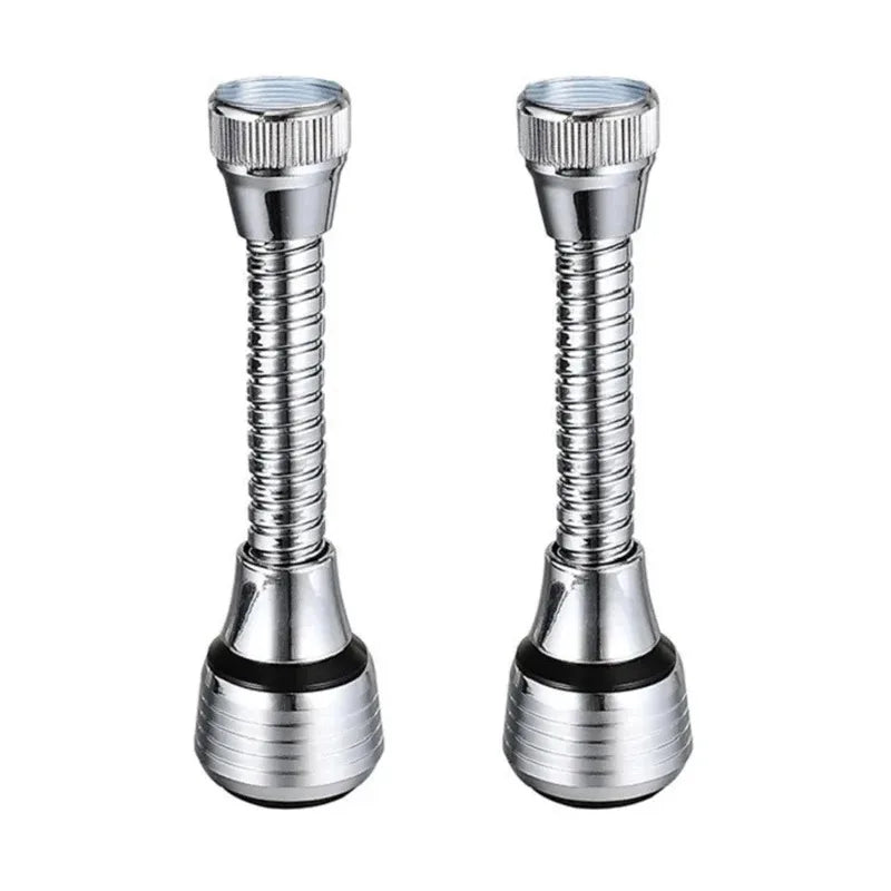 Par de aireadores de grifo ajustables plateados, accesorios flexibles para cocina o baño