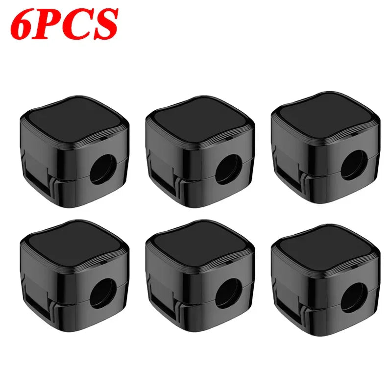 Juego de 6 protectores de silicona negros para patas de muebles, accesorios hogar