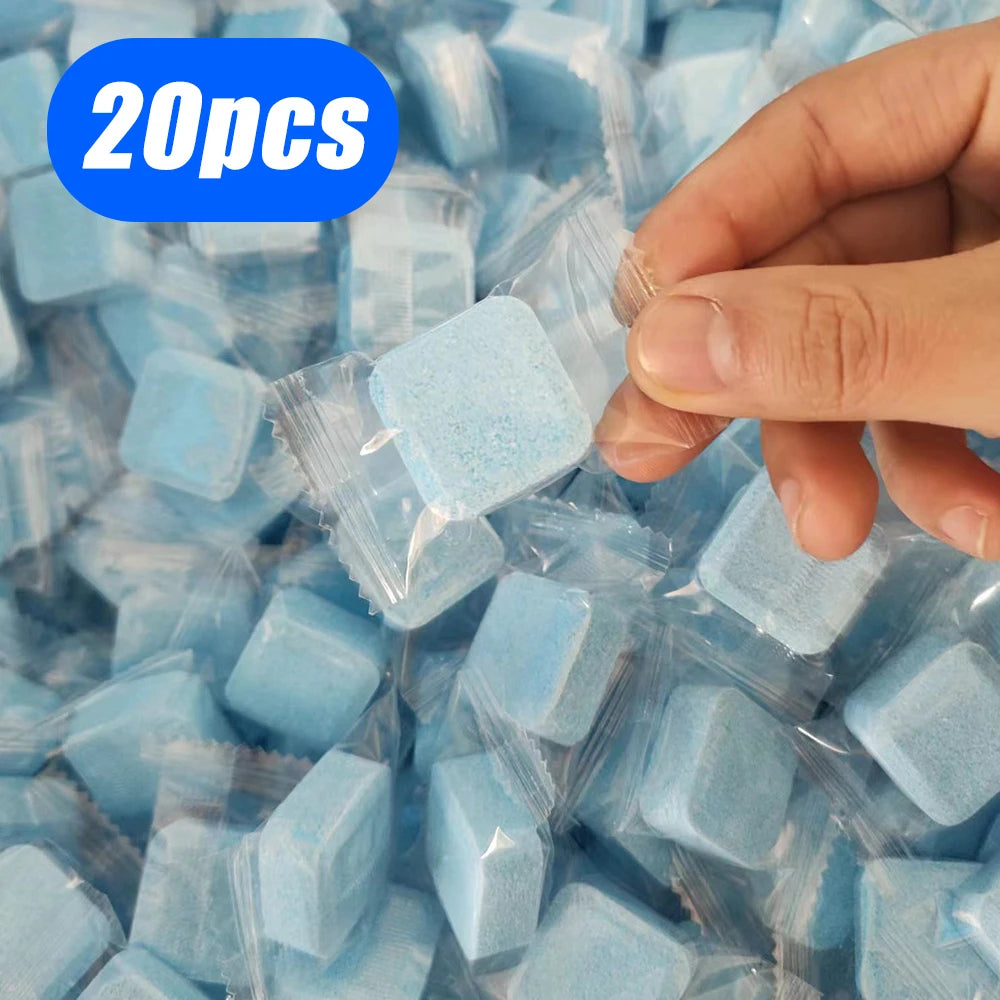 Pastillas limpiadoras azules para el hogar, paquete de 20 unidades envueltas individualmente