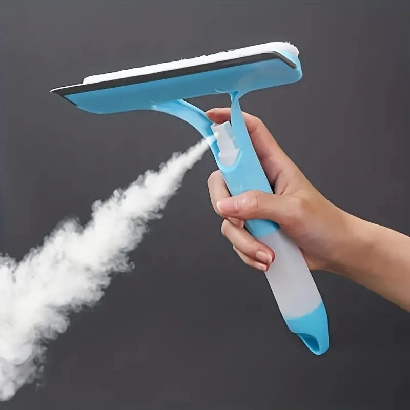 Limpiador de vidrios con pulverizador integrado, ideal para ventanas y superficies lisas